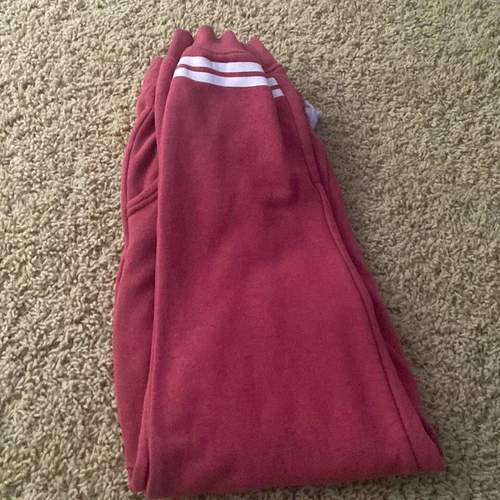 red sweatpants